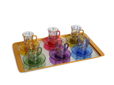 Abjadiya Colored Glass Tea Set