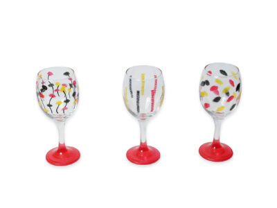 Black Stroke Wine Glass