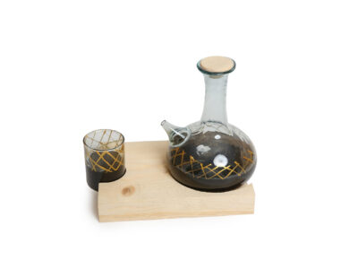 Black and Gold Jug and Glass Set I