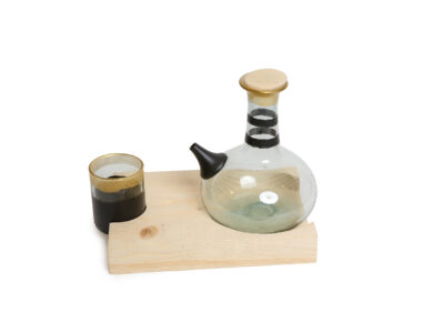 Black and Gold Jug and Set Glass III