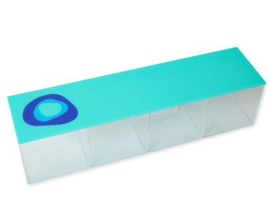 Blue Wavy Eye Box with Four Compartments