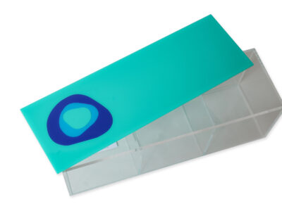 Wavy Blue Eye Box with Three Compartments