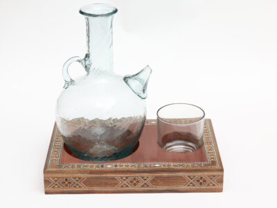 Clear glass carafe set